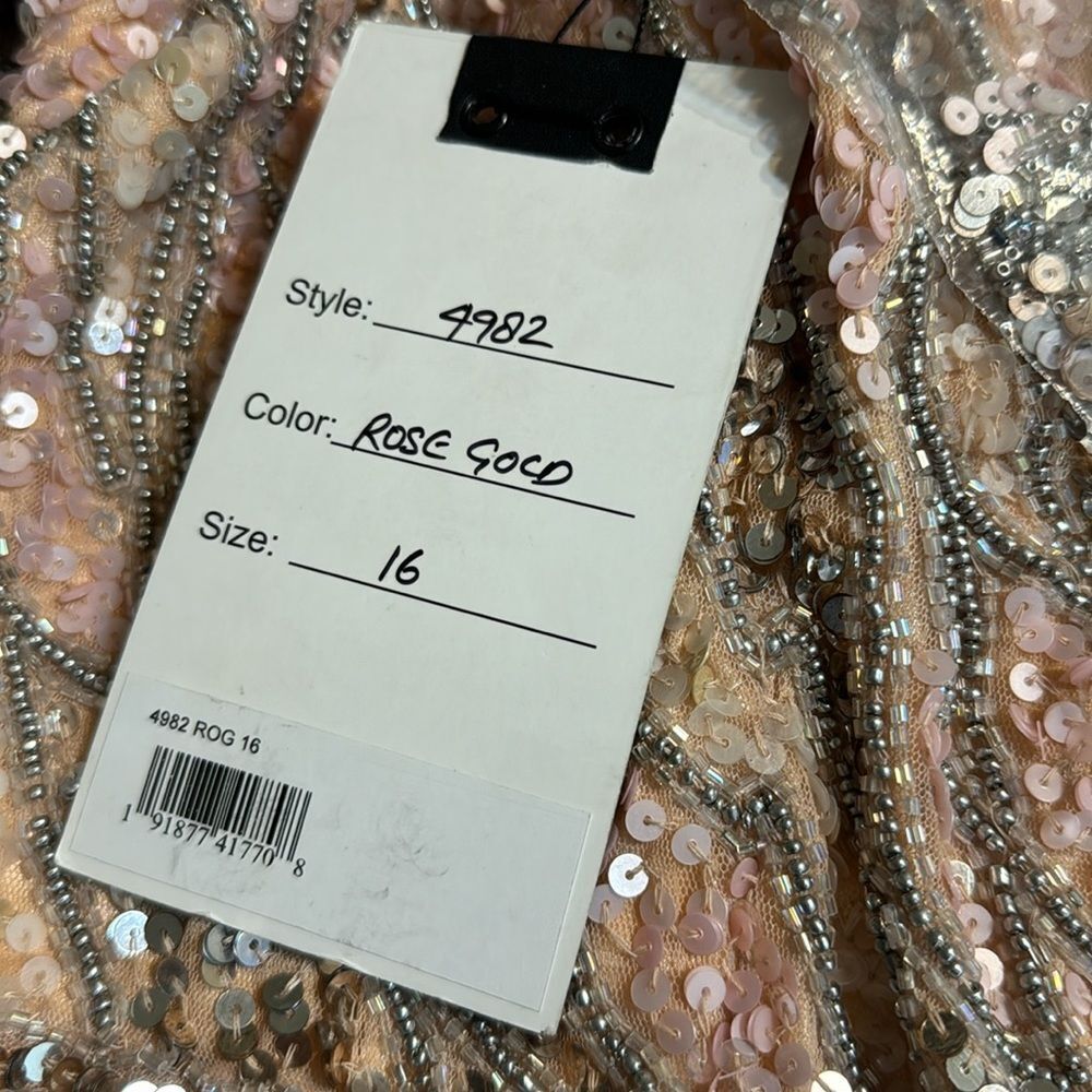 Mac Duggal One-Shoulder fully embellished sequin Sequin Gown dress size 16 4982 - Picture 11 of 13